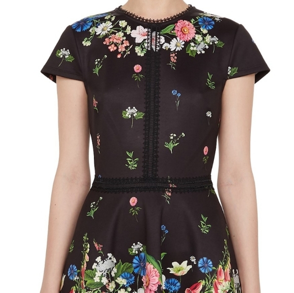 🍒NWT🍒 TED BAKER BLACK SKATER DRESS - Picture 2 of 12